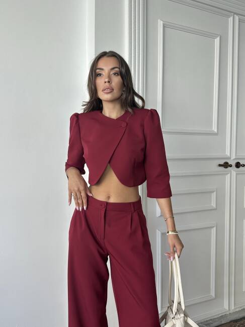 JUNİPER Ceket Pantolon Takım 2235 - Bordo - 4