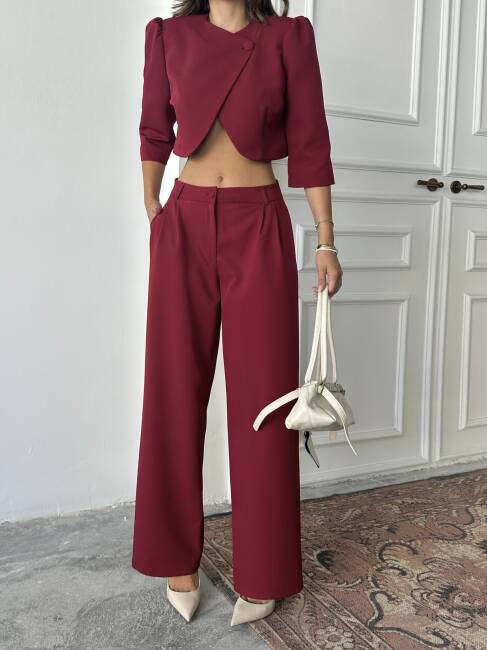 JUNİPER Ceket Pantolon Takım 2235 - Bordo - 5