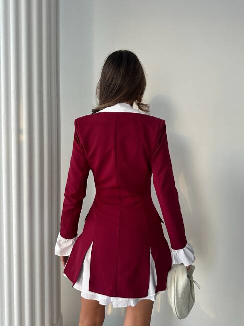 LARİN Ceket Elbise 241005 - Bordo - 2