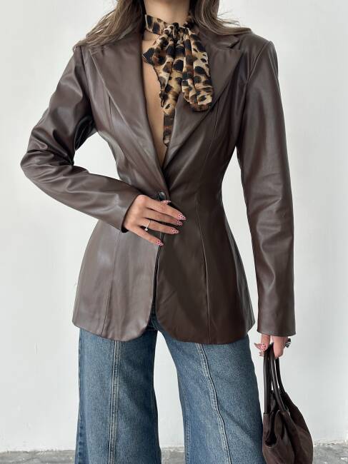 LİKOR Deri Ceket 5275 - Acı Kahve - 5