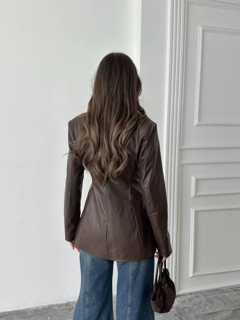 LİKOR Deri Ceket 5275 - Acı Kahve - 6