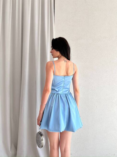 LUNA Mini Elbise 3050 - Mavi - 4