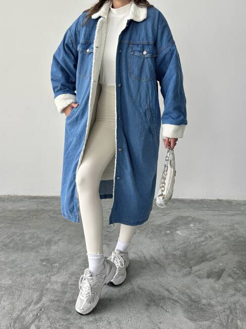MAGDALENA İçi Peluş Kaban 2843 - Denim - 6