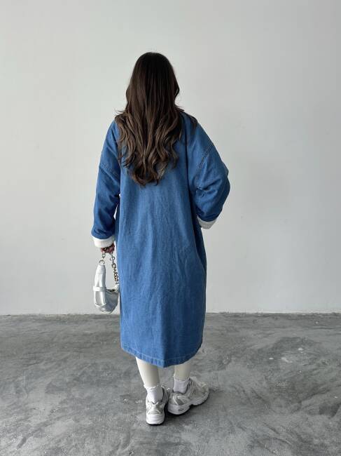 MAGDALENA İçi Peluş Kaban 2843 - Denim - 7