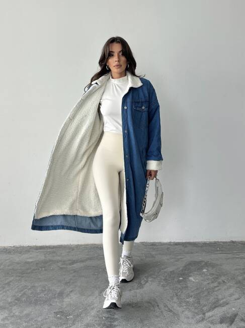 MAGDALENA İçi Peluş Kaban 2843 - Denim - 2