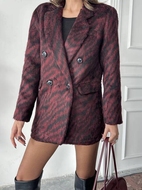 MALVA Ceket Etek Takım 2258 - Bordo - 6