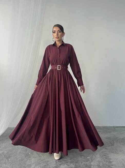 MARY Elbise 1241 - Bordo - 1