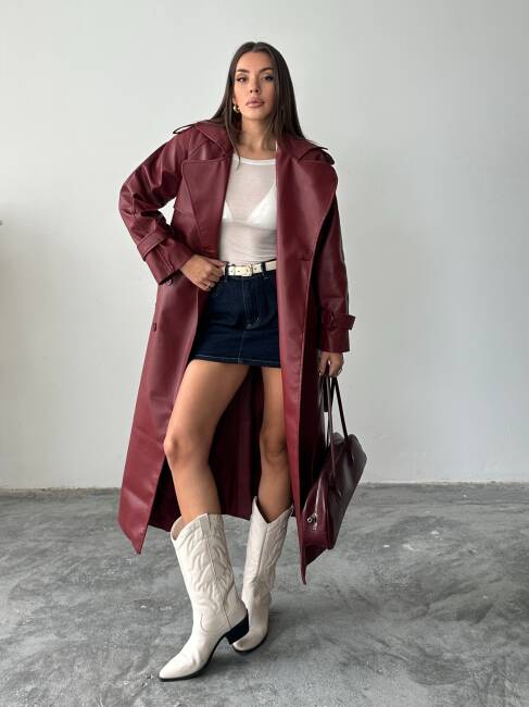 MASSİMO Deri Kaban 5253 - Bordo - 3