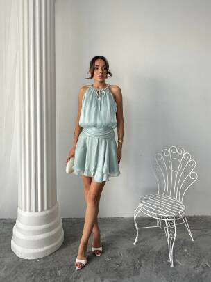 MAYA Mini Elbise 3066 - Yeşil 