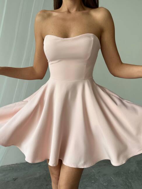 MERSA Mini Elbise 1196 - Pembe - 3