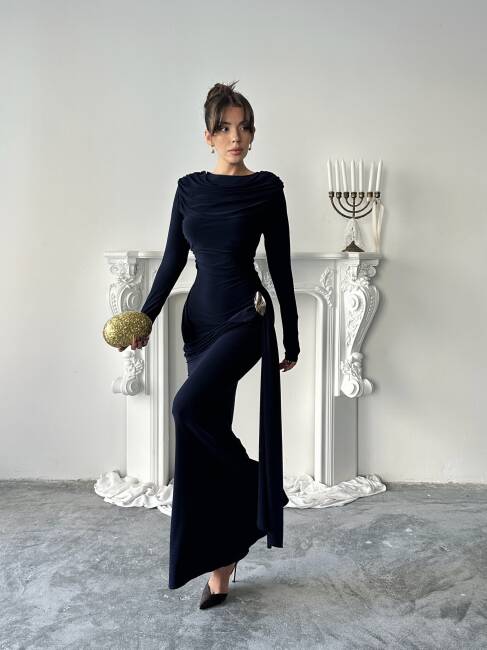 NOVA Maxi Elbise 3079 - Lacivert - 1