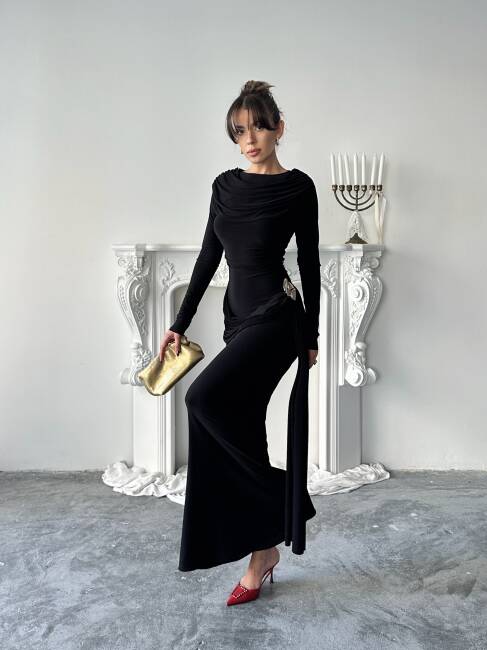 NOVA Maxi Elbise 3079 - Siyah - 1