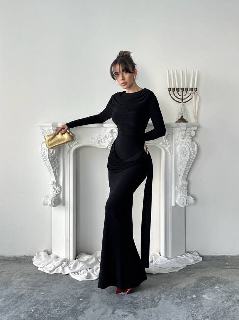 NOVA Maxi Elbise 3079 - Siyah - 2