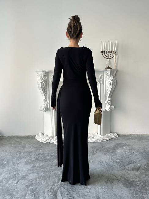 NOVA Maxi Elbise 3079 - Siyah - 5