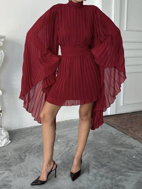 PARSLEY Elbise 1230 - Bordo - 4