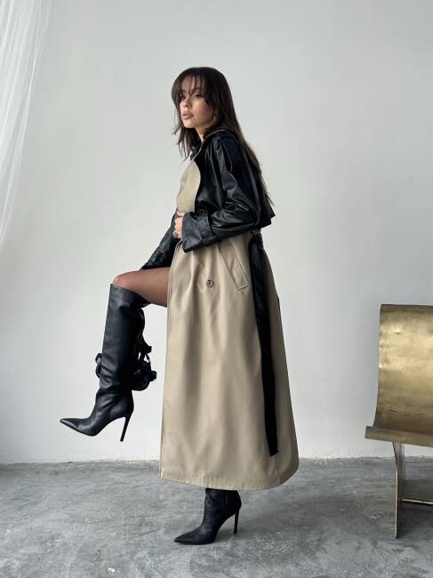 PENRY Trençkot 5276 - Taş - 4