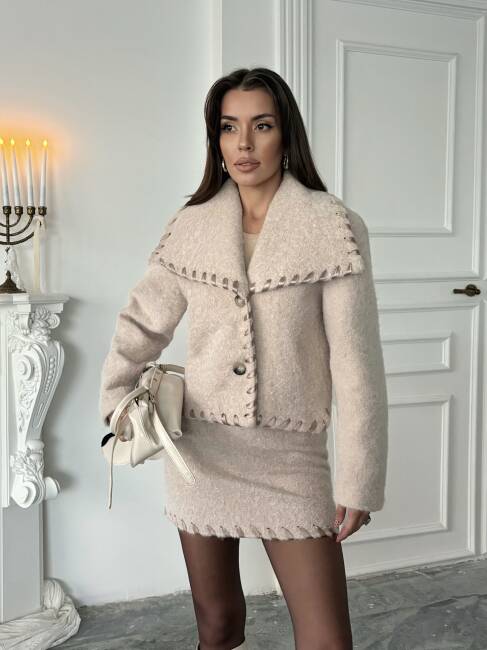 PETİ Ceket Etek Takım 2043 - Bej - 3