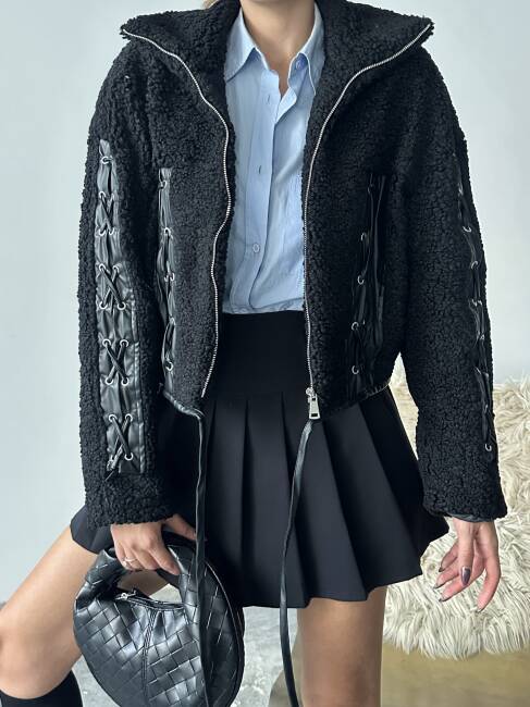 PRAND Peluş Ceket 5064 - Siyah - 2