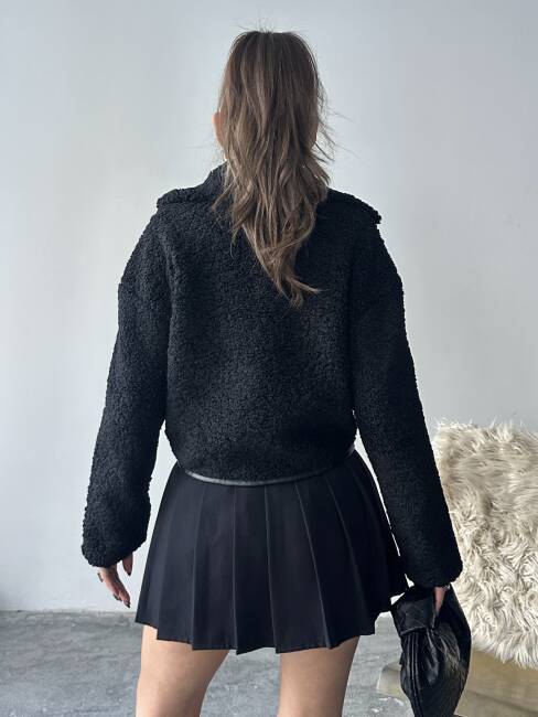 PRAND Peluş Ceket 5064 - Siyah - 4
