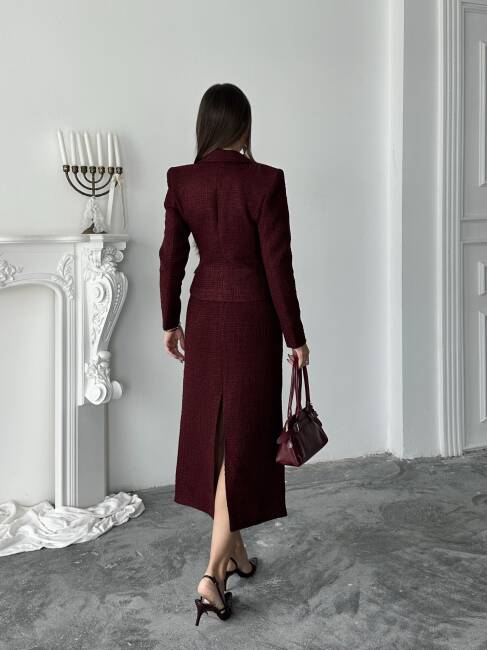 PRİMULA Ceket Etek Takım 2264 - Bordo - 4