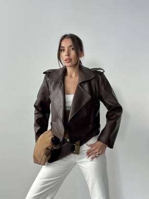 RENON Deri Ceket 5247 - Acı Kahve - MAXMOOR