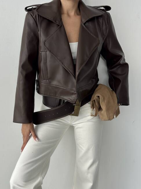 RENON Deri Ceket 5247 - Acı Kahve - 3