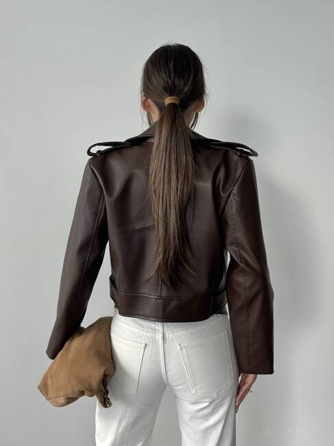 RENON Deri Ceket 5247 - Acı Kahve - 6