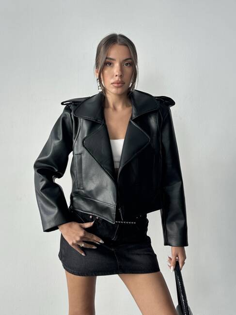 RENON Deri Ceket 5247 - Siyah - 1