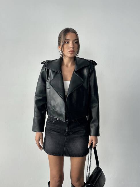 RENON Deri Ceket 5247 - Siyah - 3