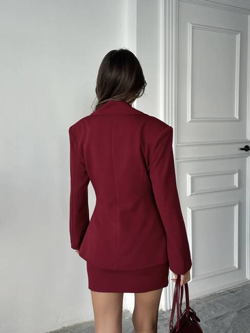 SCARLET Ceket Etek Takım 3074 - Bordo - 6