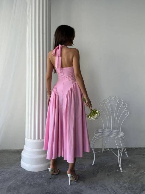 SEMYA Midi Elbise 1200 - Pembe - 3