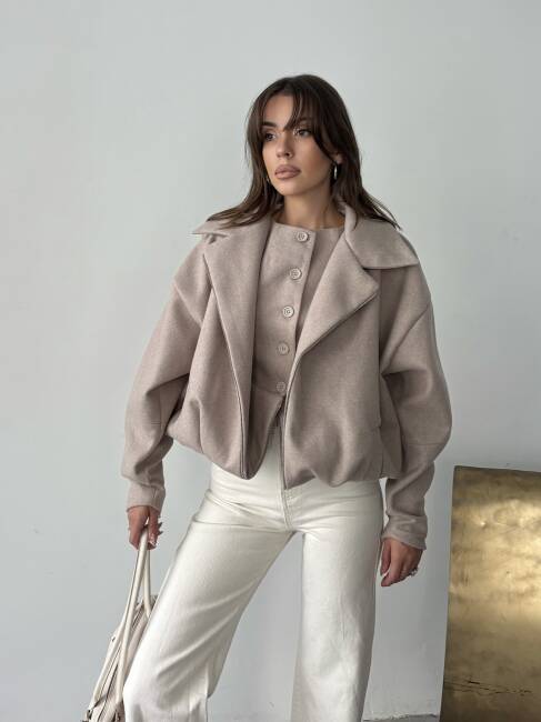 TENSİ Yelekli Kaban 2250 - Bej - 1