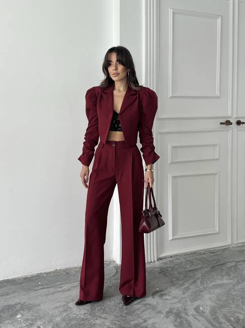 THEBOOM Ceket Pantolon Takım 2098 - Bordo - 1