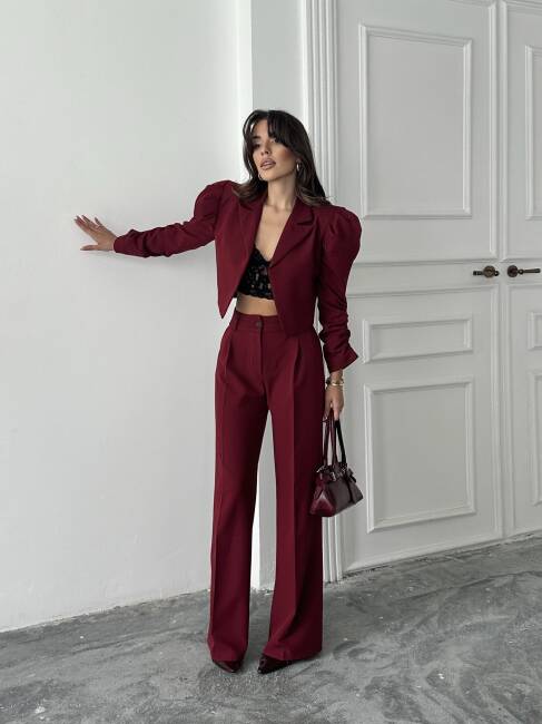 THEBOOM Ceket Pantolon Takım 2098 - Bordo - 3