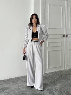 THEBOOM Ceket Pantolon Takım 2098 - Gri - MAXMOOR