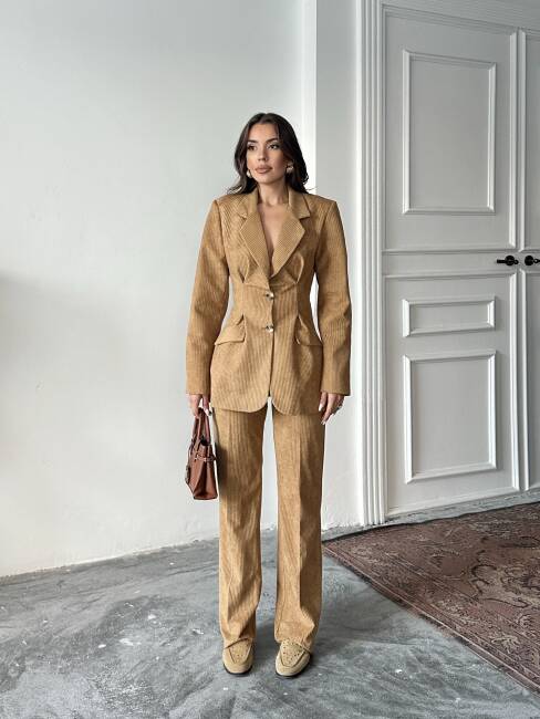 VANDER Ceket Pantolon Takım 2240 - Camel - 1