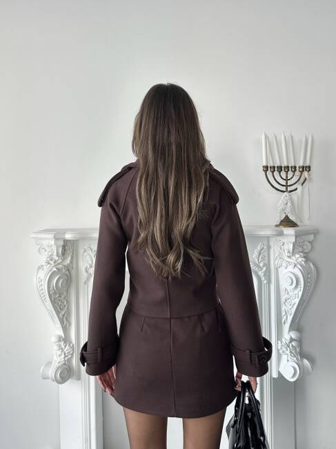 VASİNİ Ceket Etek Takım 2251 - Acı Kahve - 7