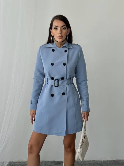 WİLLİAM Trençkot 2118 - Mavi - 4