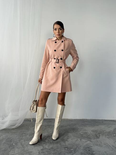WİLLİAM Trençkot 2118 - Pudra - 3